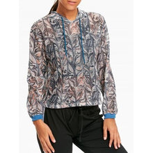 Sports Printed Cutout Crop Hoodie