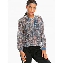 Sports Printed Cutout Crop Hoodie