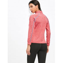 Contrast High Neck Half Zip Sports T-shirt