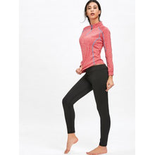 Contrast High Neck Half Zip Sports T-shirt