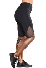 Gold Metallic Bottom Detail Active Stretch Leggings