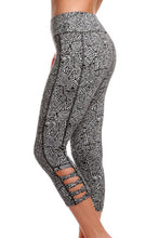 Monochrome Print Crisscross Detail Leggings
