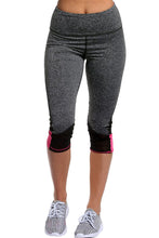 Rosy Patch Mesh Accent Black Active Capri Leggings